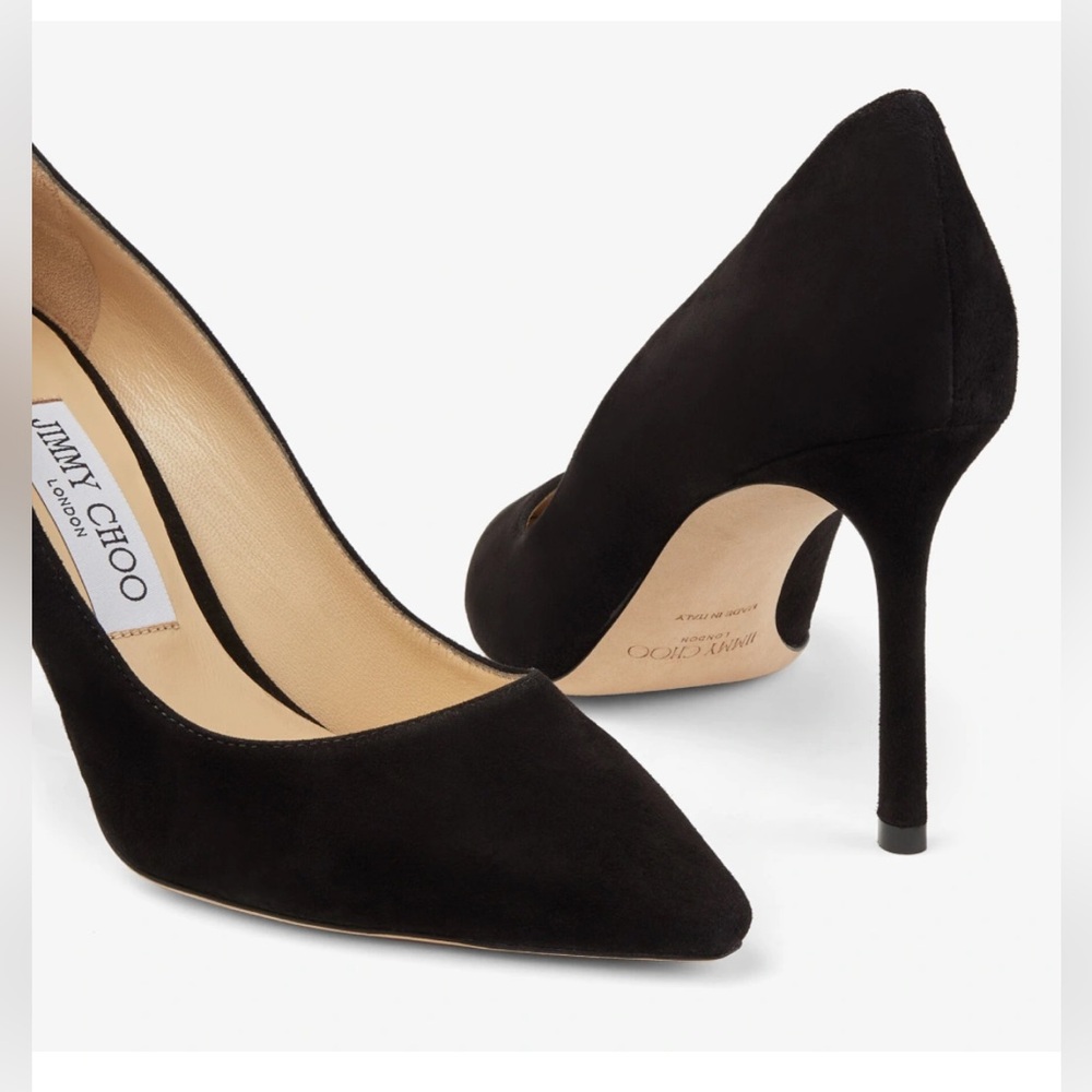 NIB Jimmy Choo Black Romy 85 Suede heels 39